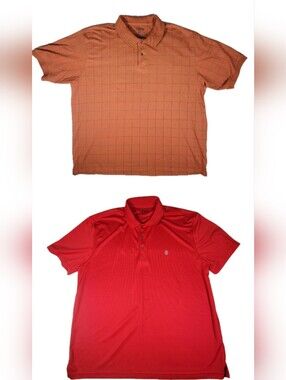 IZOD Golf Mens Performance Polo Shirts Size XXL Lot Of Two Athleisure EUC Work